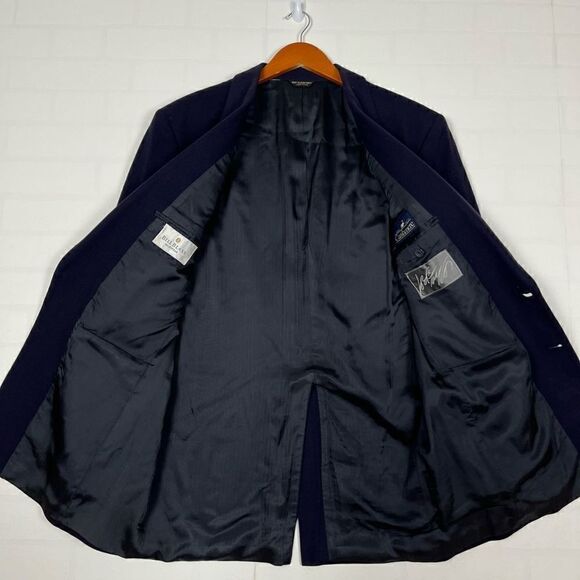 Bill Blass Mens 100% Cashmere Sports Jacket size 40-42R Navy Blue Blazer - Picture 11 of 15